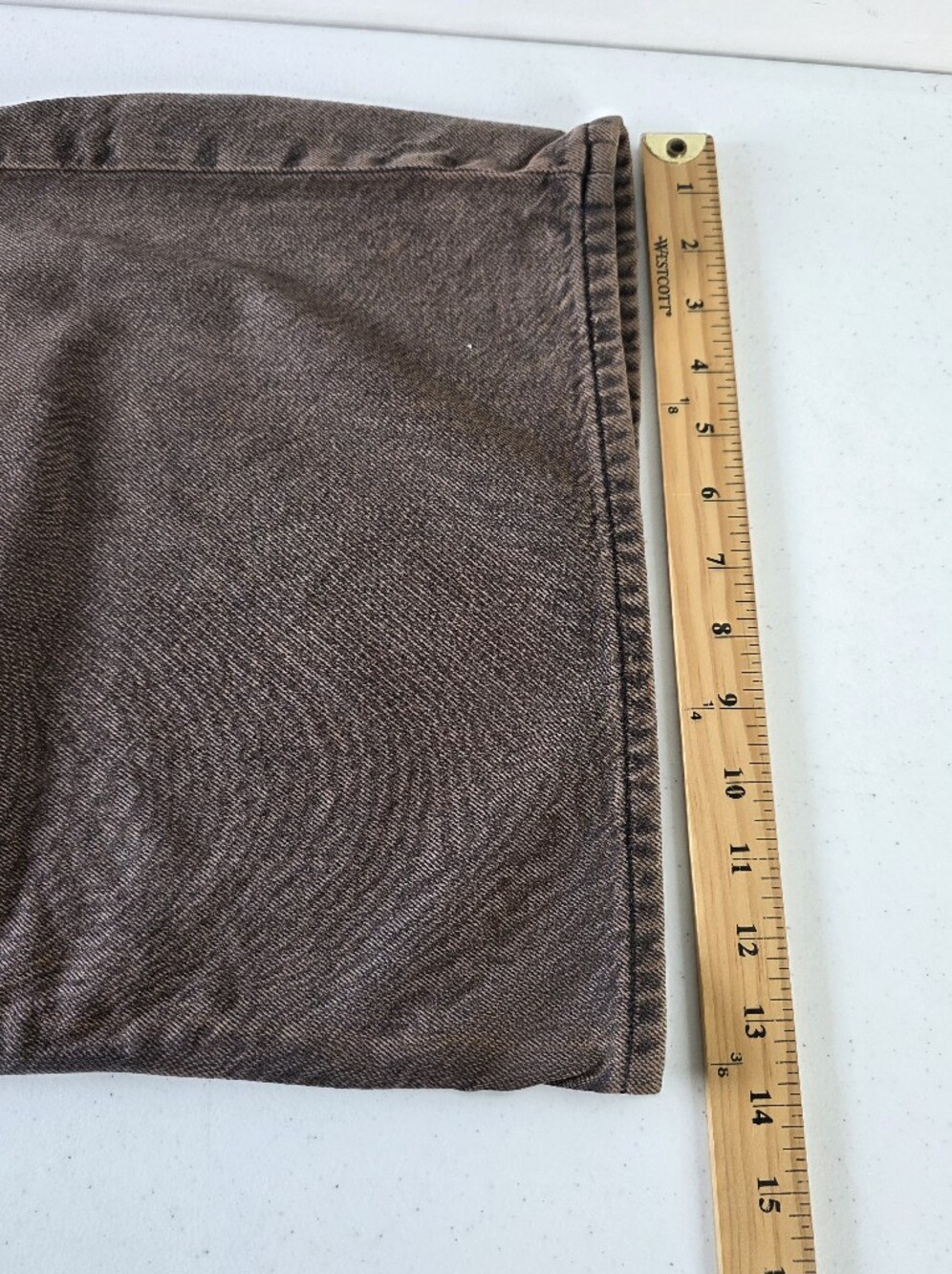 Gap Baggy Mid-Rise Wide Leg Jeans Size 16 Tall Ultrasoft Denim Dark Brown Wash - Picture 10 of 16